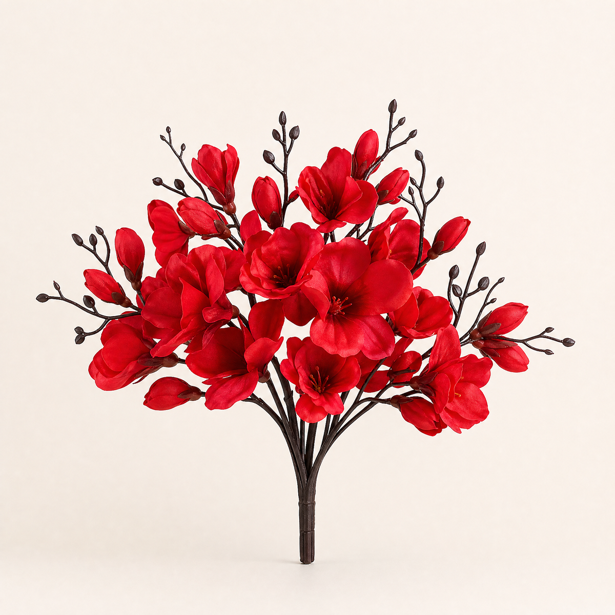 Faux Magnolia Stem Bouquet – 20 Head Silk Flower Arrangement Wedding Table Decor