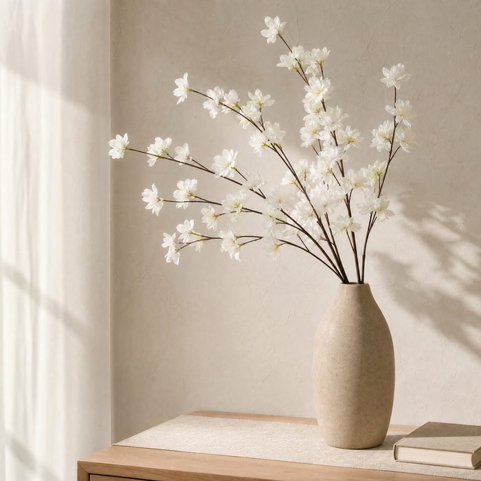 Faux Cherry Blossom Branch – Tall Artificial Sakura Branch for Wedding Home Vase Decor