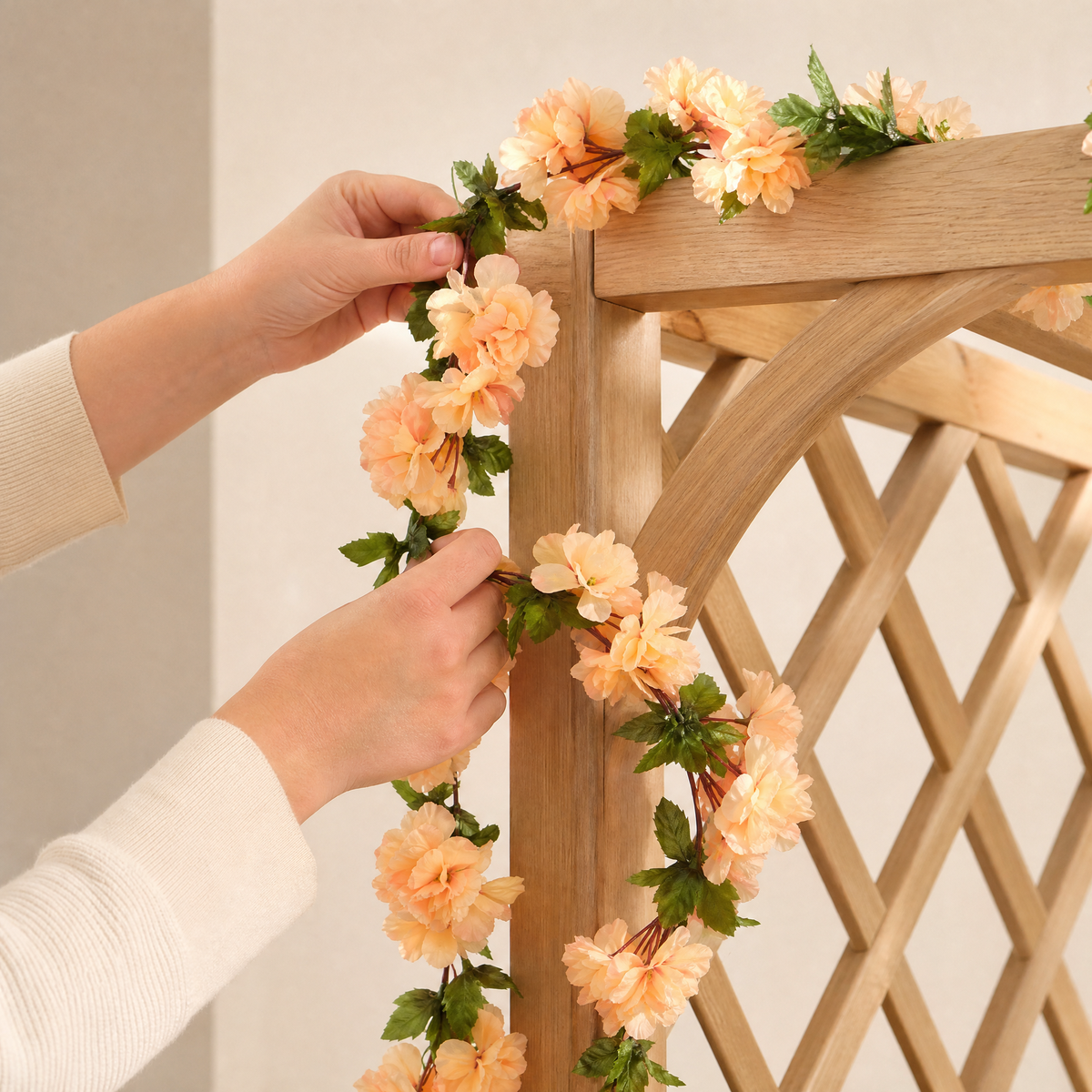 Faux Cherry Blossom Vine – 230cm Silk Floral Garland for Wedding Arch Home Decor