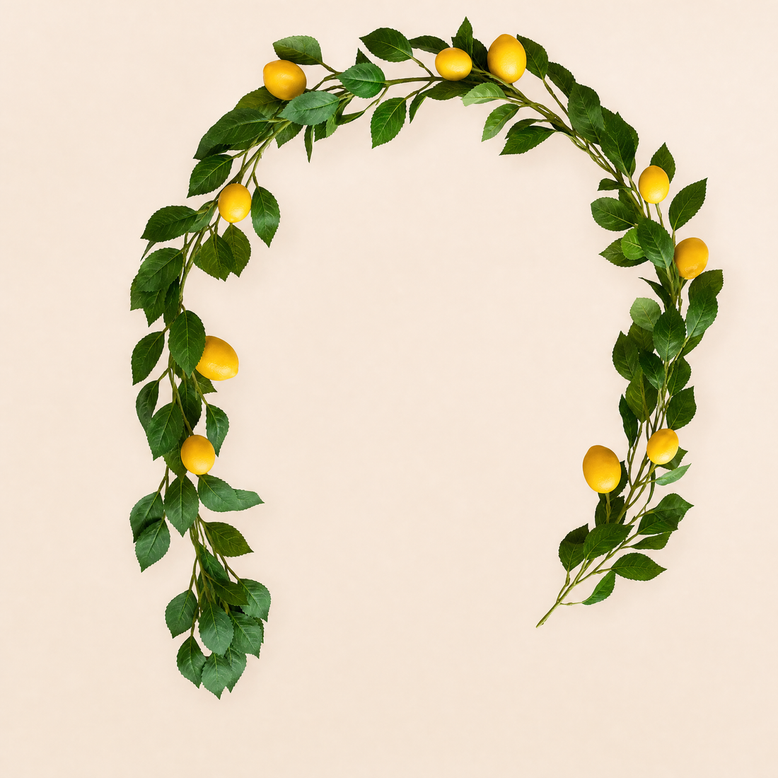 Faux Lemon Garland – Artificial Fruit Vine for Table, Door and Wall Decor