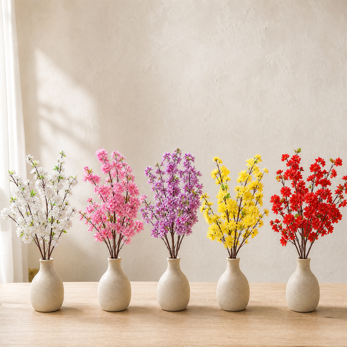 Sakura Artificial Flower Stems – Silk Faux Cherry Blossom Branch Home Decor