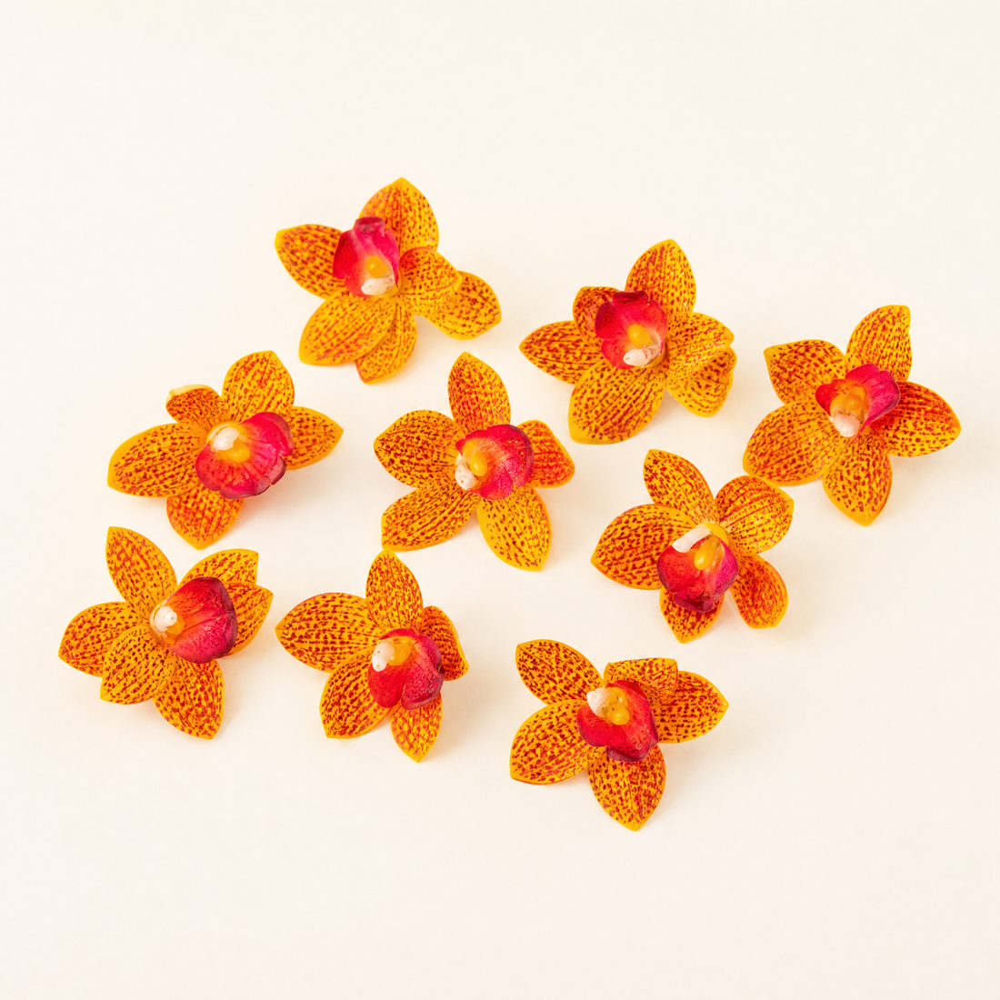 Silk Orchid Flower Heads – Faux Floral Stems for Wedding Bouquet and Home Decor