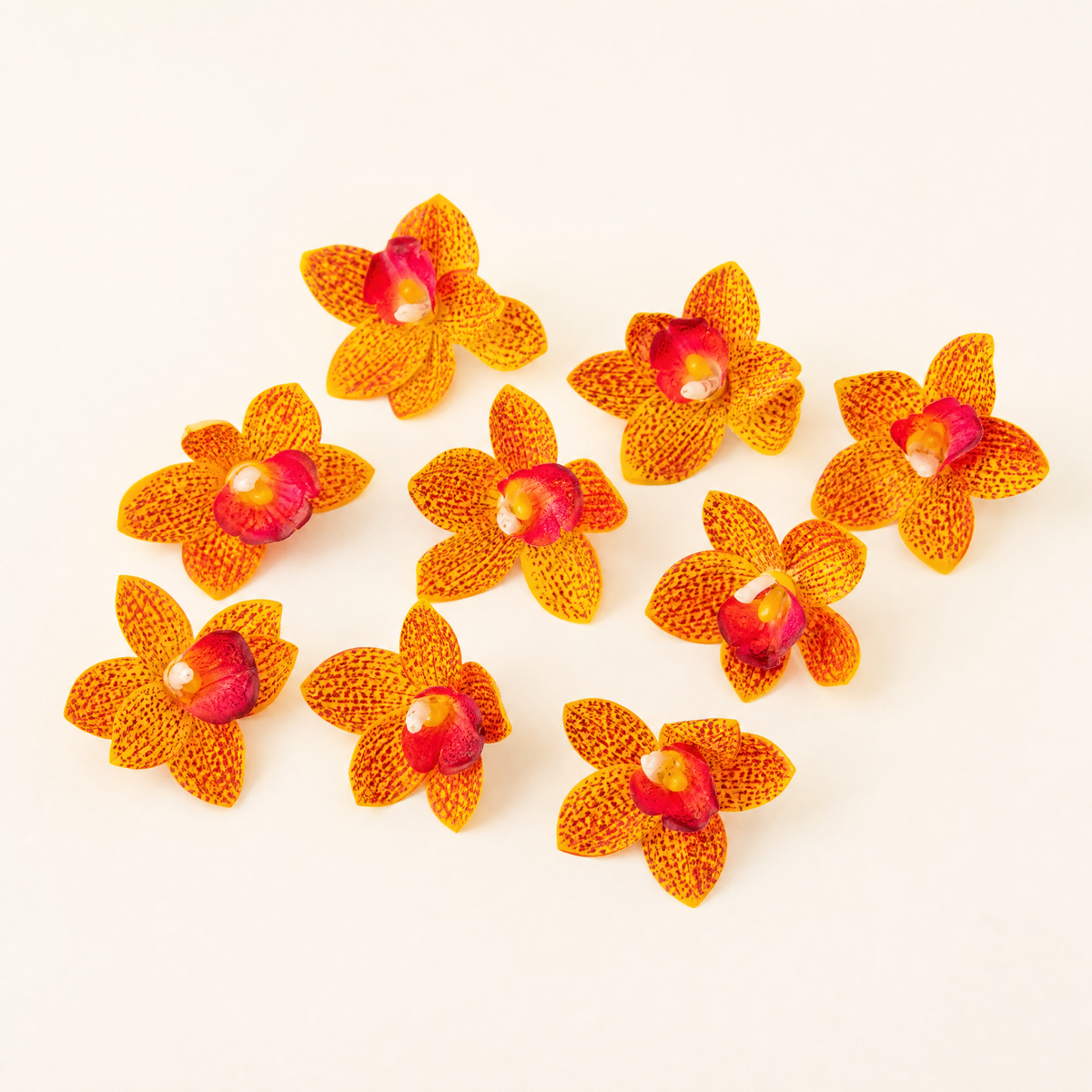 Silk Orchid Flower Heads – Faux Floral Stems for Wedding Bouquet and Home Decor