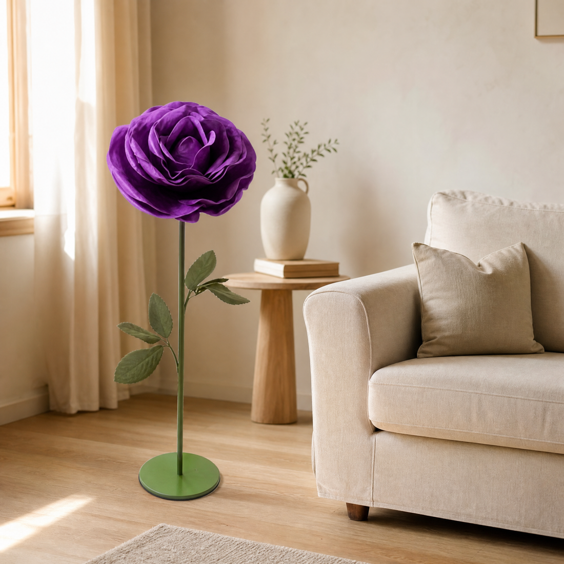 Giant Foam Rose Floor Stand – Wedding Backdrop Decor, Event Stage Prop, 140cm 170cm