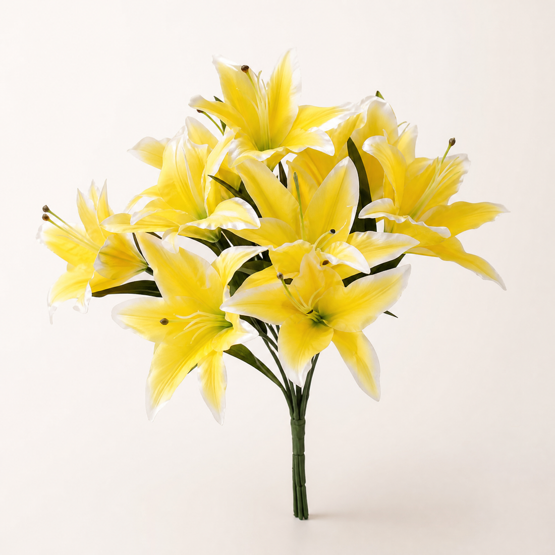 Silk Lily Bouquet 9 Heads – Faux Floral Branch for Wedding Home Decor Gift