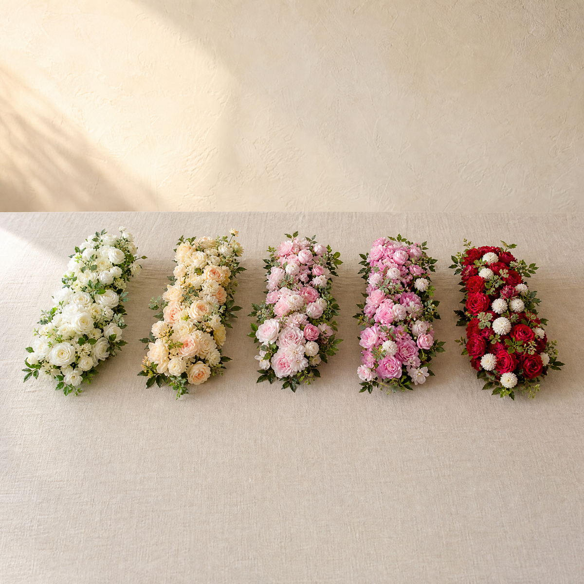 Artificial Rose Peony Flower Row – Silk Arch Backdrop Wedding Table Centerpiece Decor