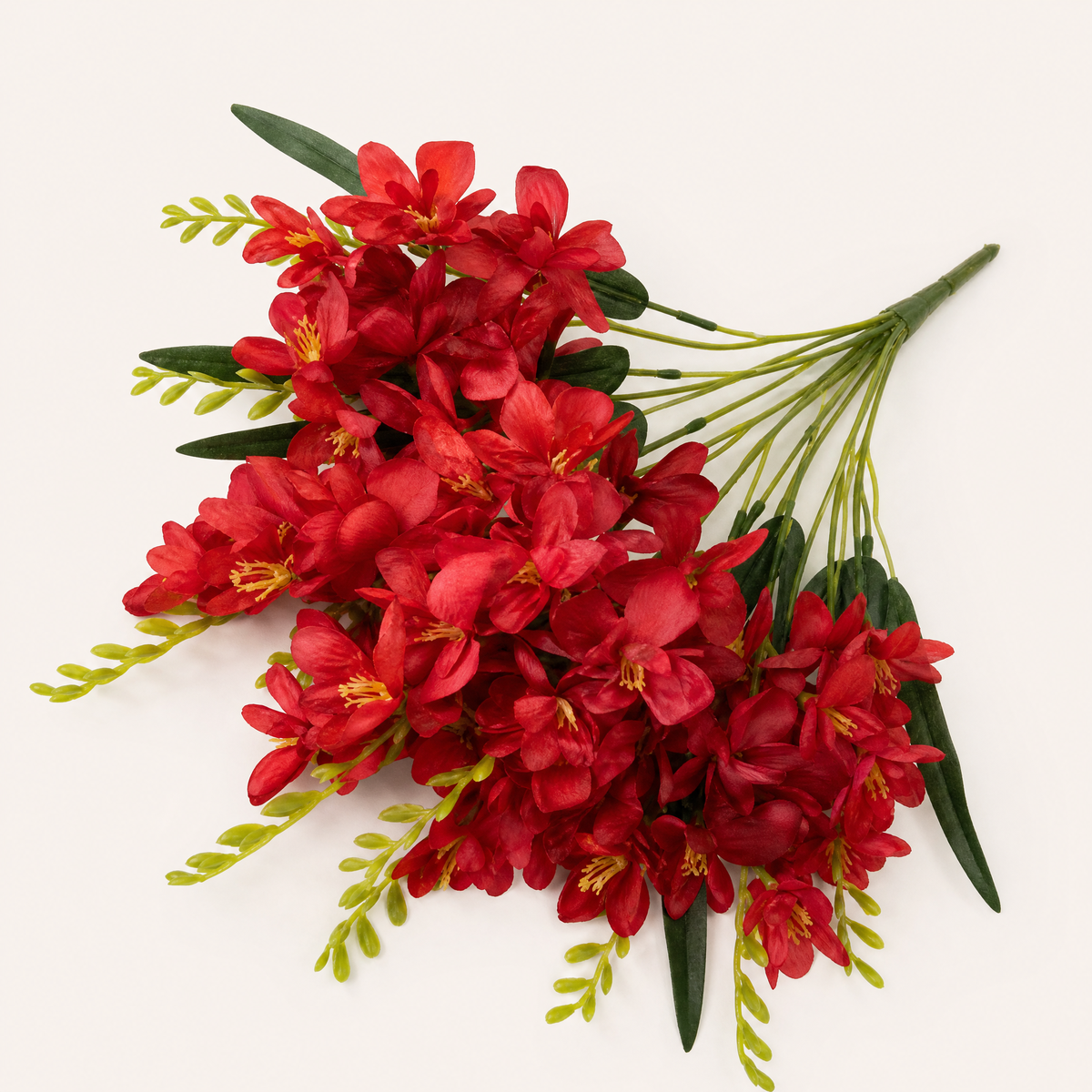 Silk Freesia Flower Stems – Faux Floral Bouquet for Wedding Table and Home Decor Display