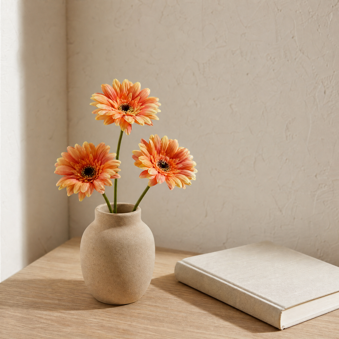 Silk Gerbera Daisy Stems – Faux Floral Arrangement for Home Wedding Decor