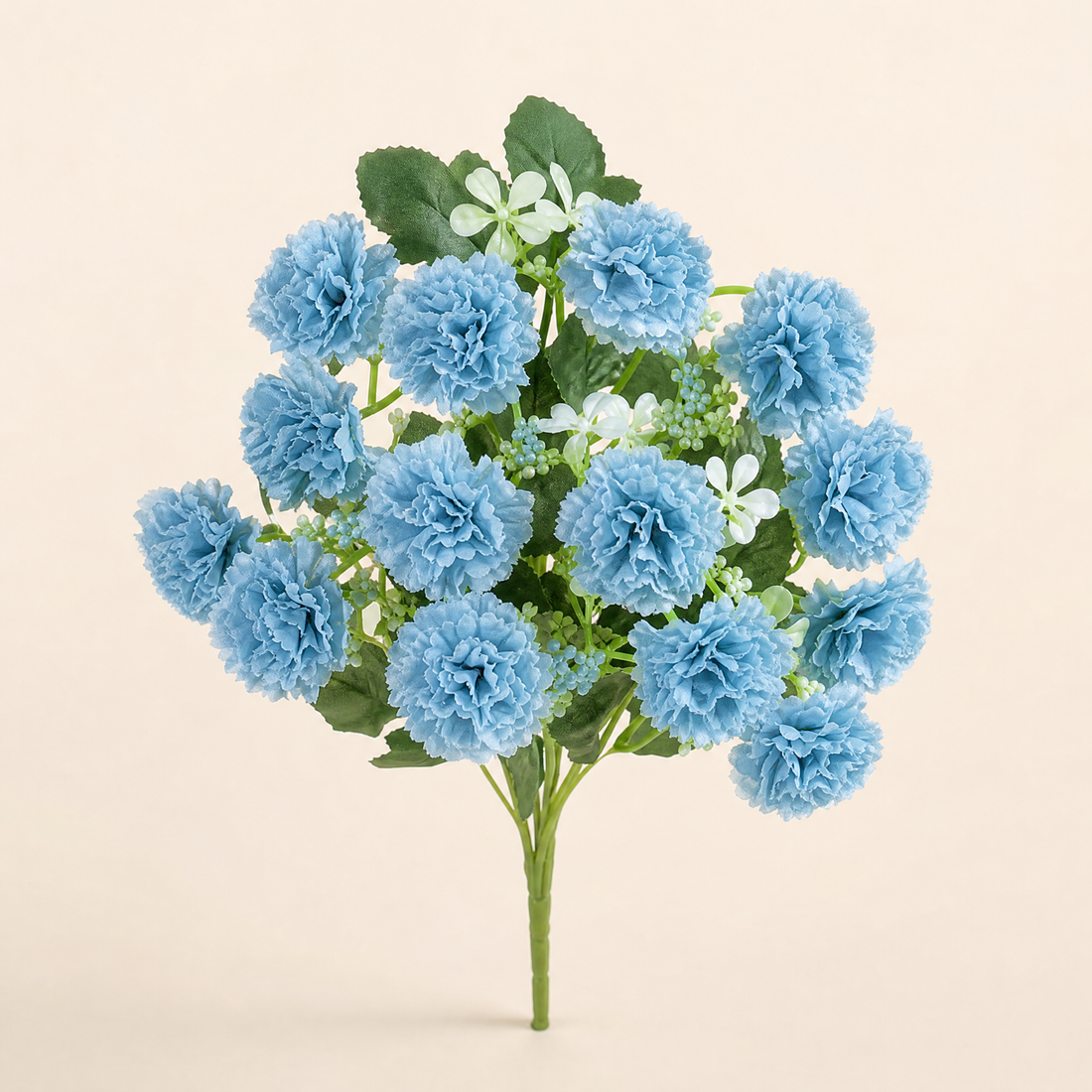 Faux Carnation Bouquet – 15 Heads Silk Stems Home Decor Wedding Table Arrangement