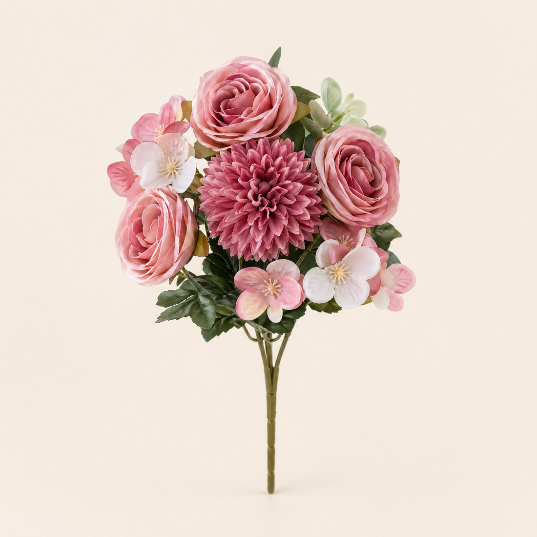 Artificial Rose Chrysanthemum Stems – Silk Faux Bouquet for Wedding Table Home Decor