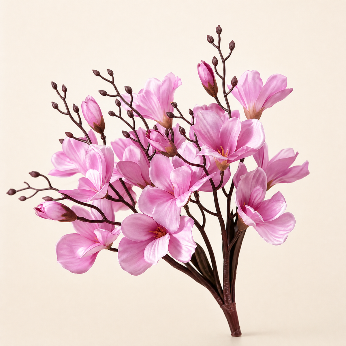 Faux Magnolia Stem Bouquet – 20 Head Silk Flower Arrangement Wedding Table Decor