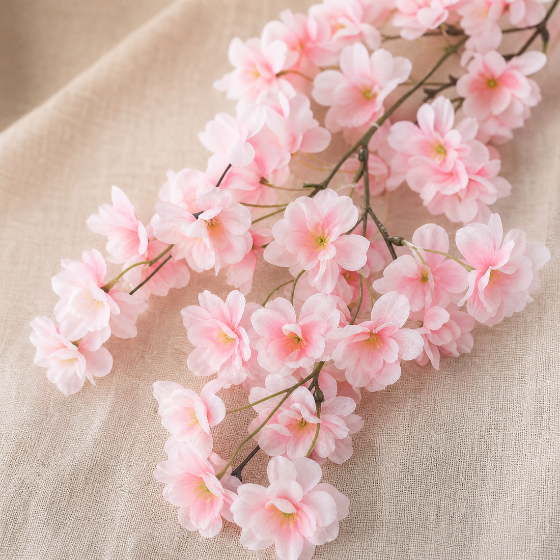 Artificial Cherry Blossom Garland – Silk Flower Vine for Wedding Arch Home Decor