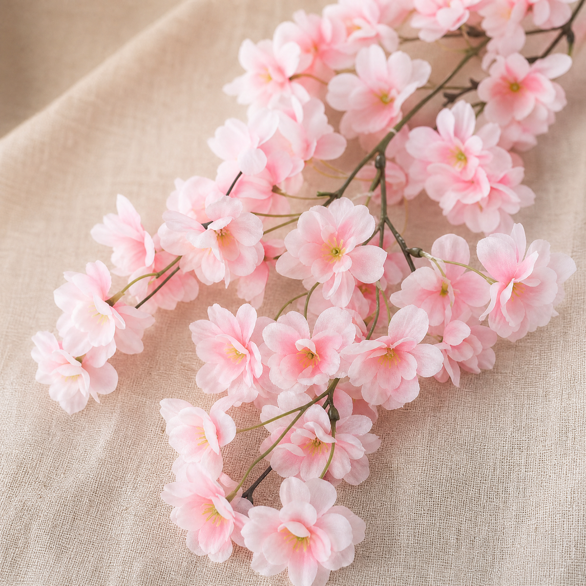 Artificial Cherry Blossom Garland – Silk Flower Vine for Wedding Arch Home Decor