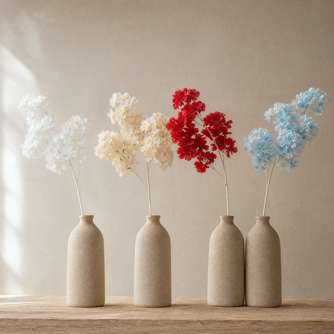 Silk Cherry Blossom Branch – Faux Sakura Stem Wedding Home Floral Decor 85cm