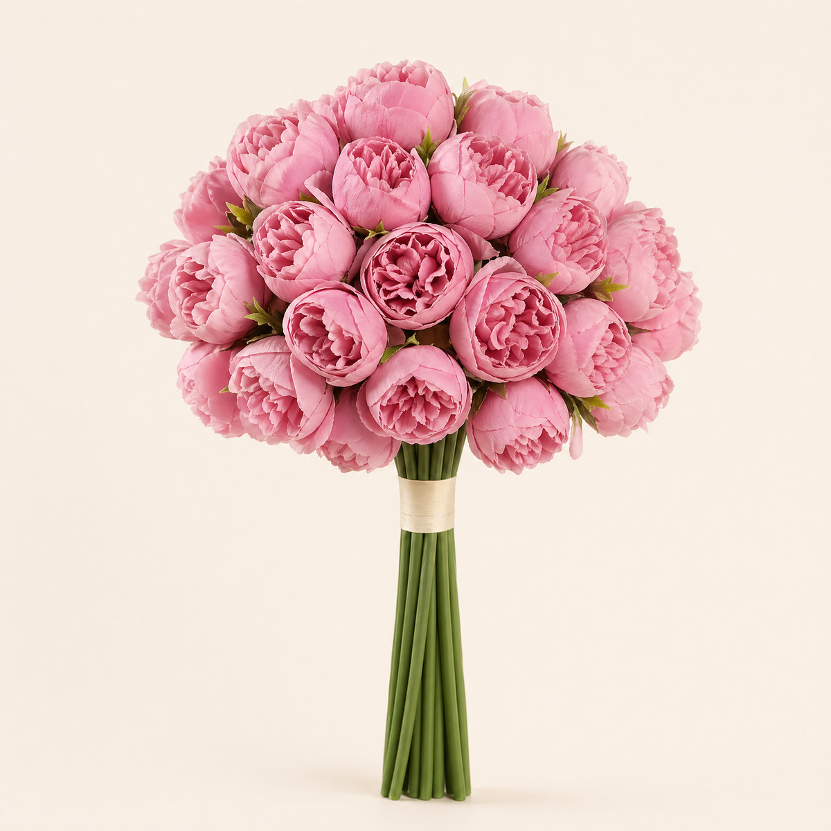 Artificial Peony Bouquet 27 Stems – Silk Fake Flowers for Vase Home Wedding Decor