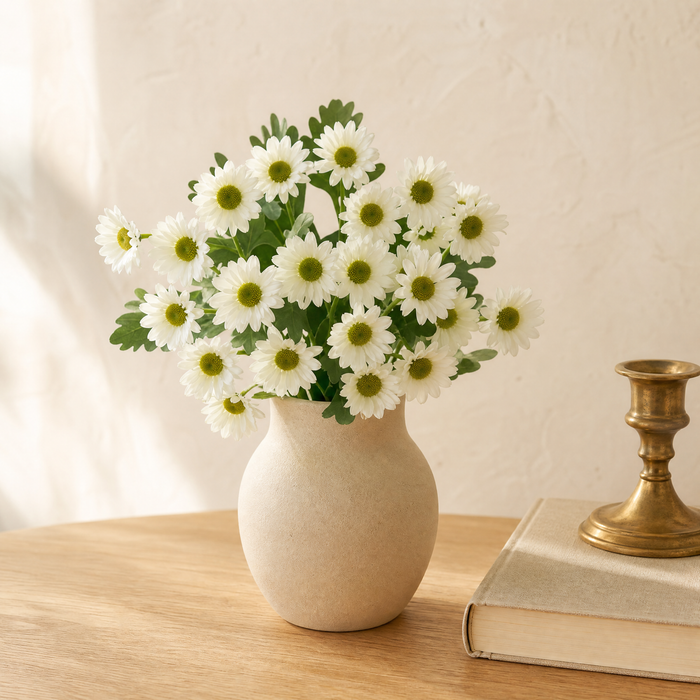 Artificial Daisy Bouquet 21 Stems – Faux Chamomile Flowers Wedding Home Decor DIY