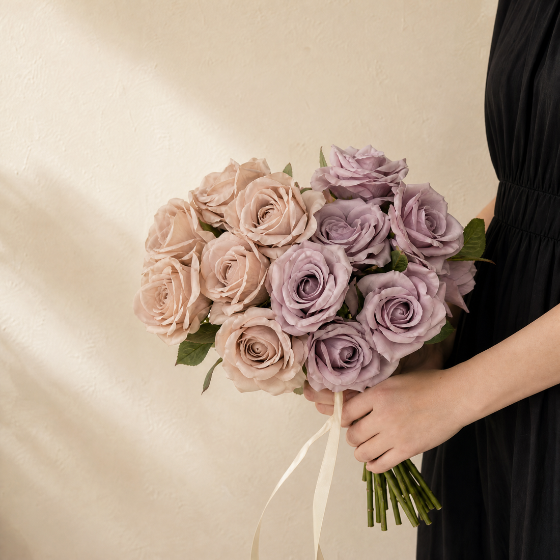 Faux Rose Bunch 10 Stems – Silk Wedding Flowers Vintage Tones Room Decor