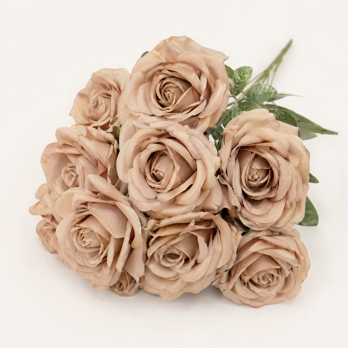 Faux Rose Bunch 10 Stems – Silk Wedding Flowers Vintage Tones Room Decor