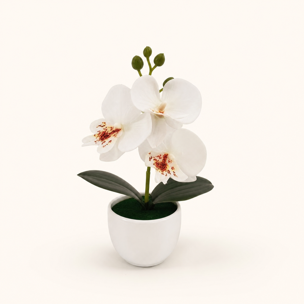 Faux Orchid Bonsai Pot – Mini Silk Phalaenopsis Desktop Decor Home Office Gift