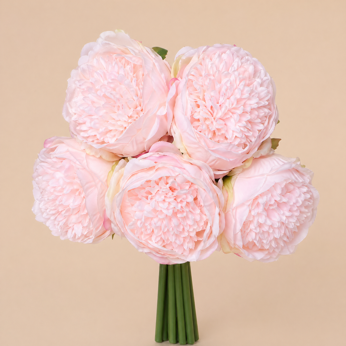 Artificial Peony Bouquet 5 Stems – Silk Faux Flowers Wedding Bridal Home Decor