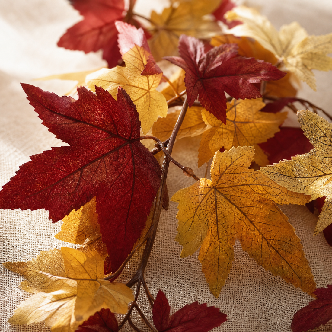Artificial Maple Leaf Garland – 175cm Silk Autumn Vine for Home and Table Decor