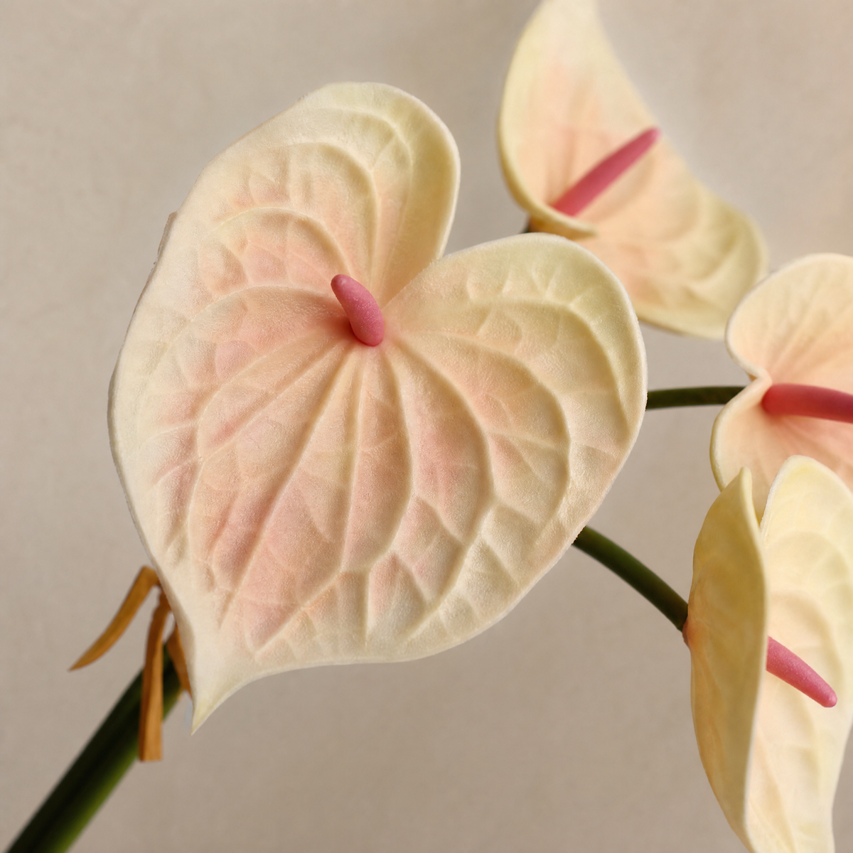 Faux Anthurium Stem Bundle – Real Touch PU Flower, Home and Wedding Decor