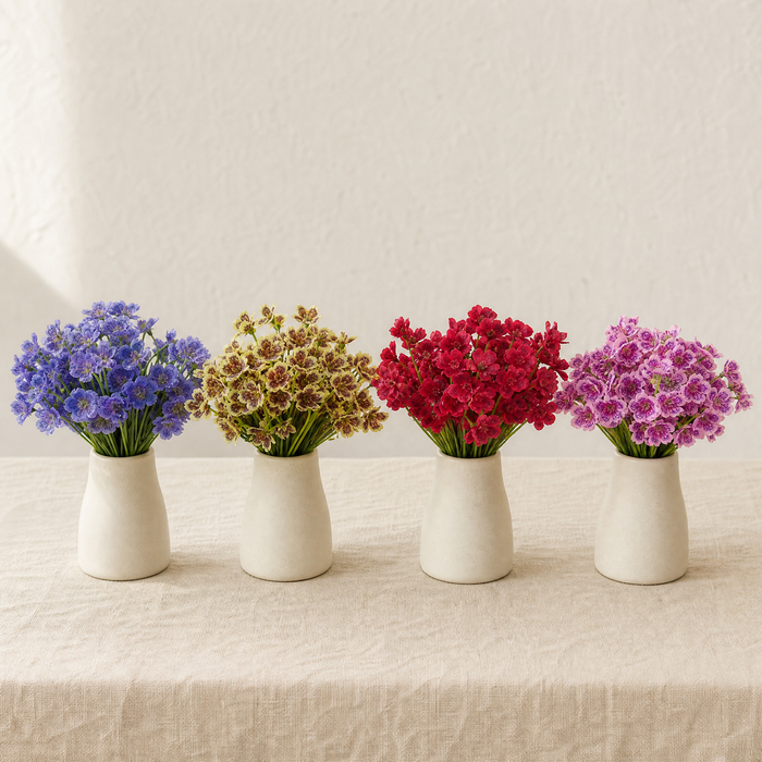 Artificial Violet Flower Bouquet – Silk Faux Blooms for Wedding and Home Decoration