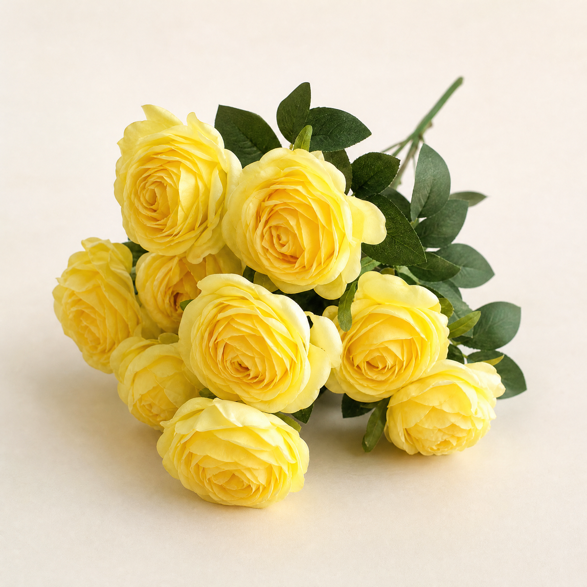 Silk Rose Bouquet 10 Heads – Faux Floral Arrangement for Wedding Home Decor