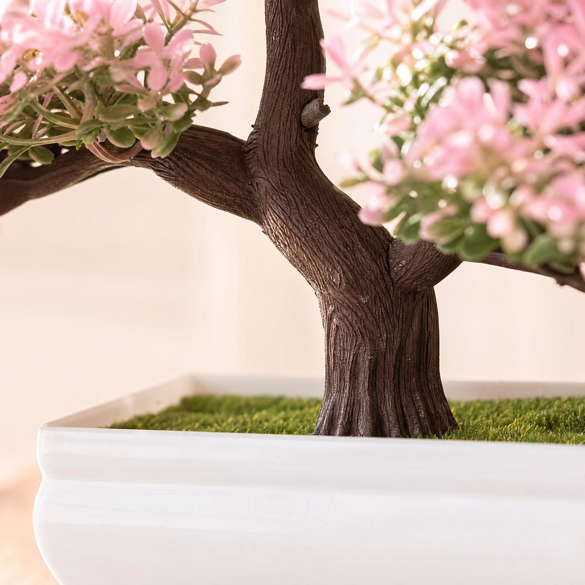 Artificial Bonsai Tree – Faux Flowering Plant Home Office Desk Decor Gift