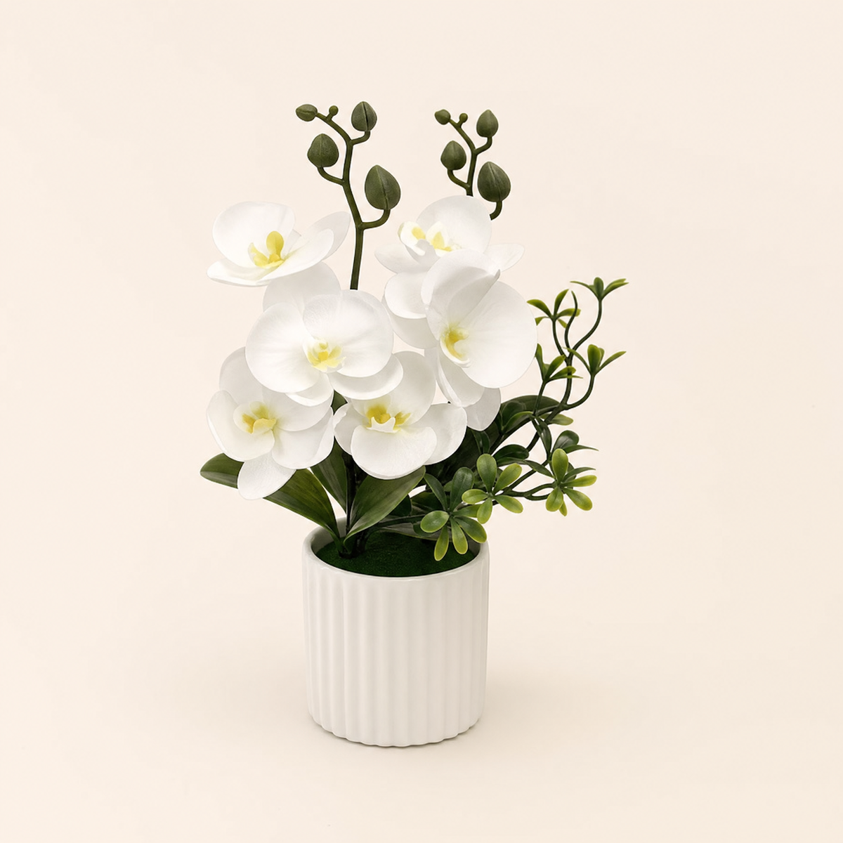 Artificial Orchid Pot Plant – Silk 6 Bloom Butterfly Bonsai, Home and Desk Decoration
