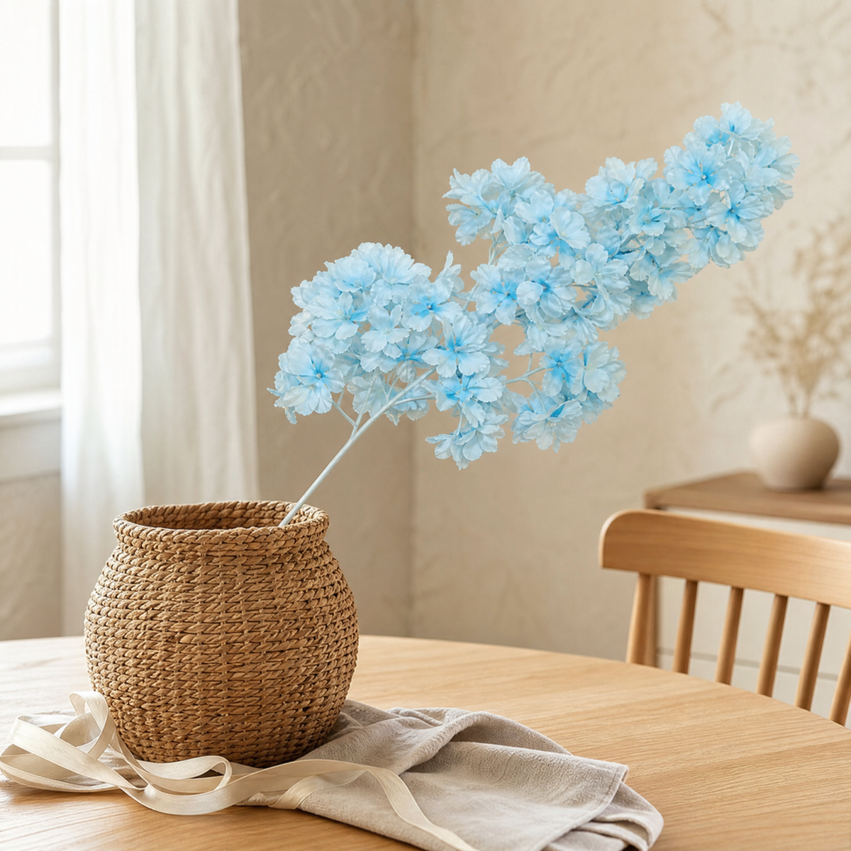 Silk Cherry Blossom Branch – Faux Sakura Stem Wedding Home Floral Decor 85cm