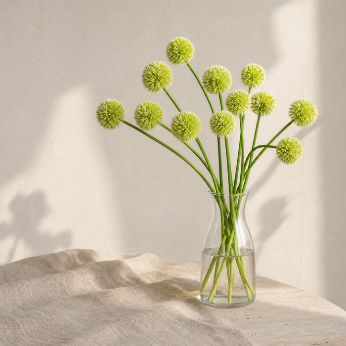 Faux Allium Stems Set of 10 – Round Ball Flowers for Vase, Wedding and Home Decor