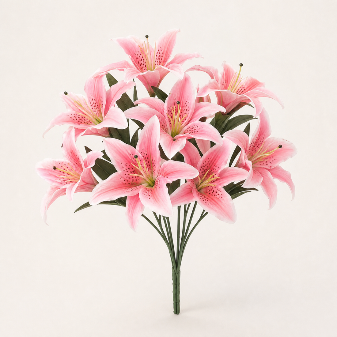 Silk Lily Bouquet 9 Heads – Faux Floral Branch for Wedding Home Decor Gift