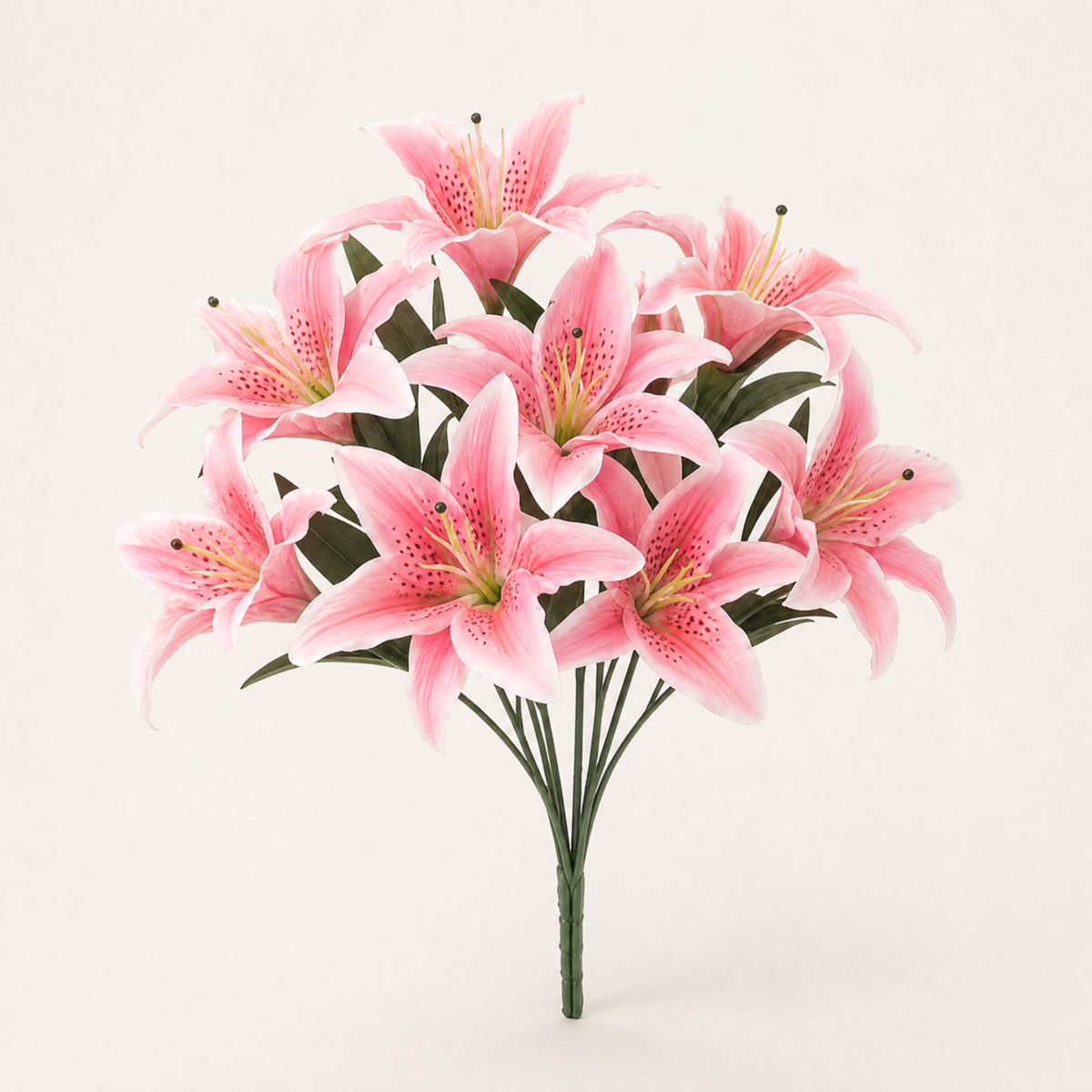 Silk Lily Bouquet 9 Heads – Faux Floral Branch for Wedding Home Decor Gift
