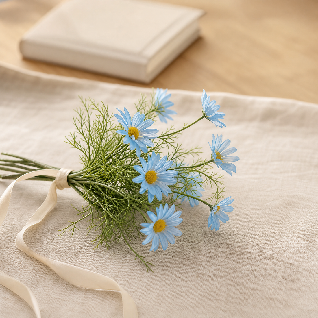 Silk Daisy Stem Faux Flower – 5 Head Cosmos Branch for Home Decor and Bouquets