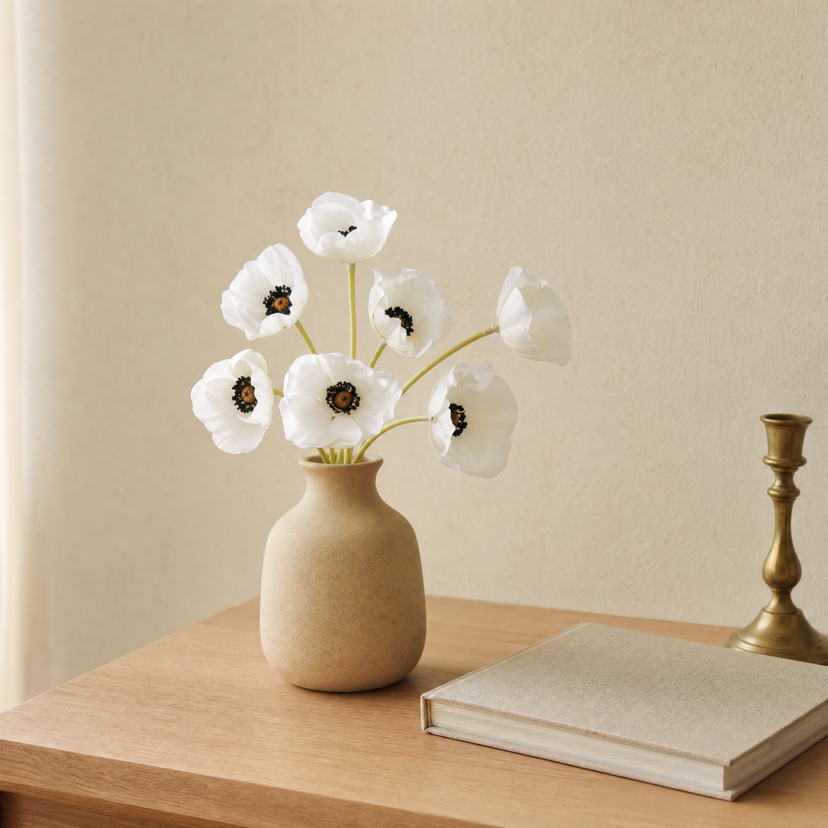 Faux Poppy Bouquet – PU Artificial Flowers for Wedding, Bridal, Home Decor