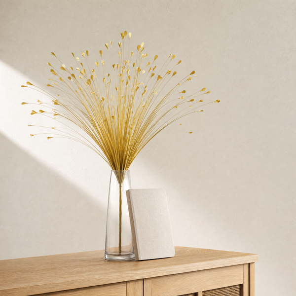 Peacock Grass Spray Stems – Faux Reed Bunch Wedding Decor Floral Arrangement 7pc