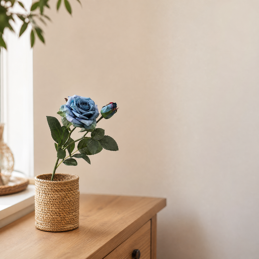 Silk Rose Stem – Real Touch Faux Flower for Wedding Table and Home Decor