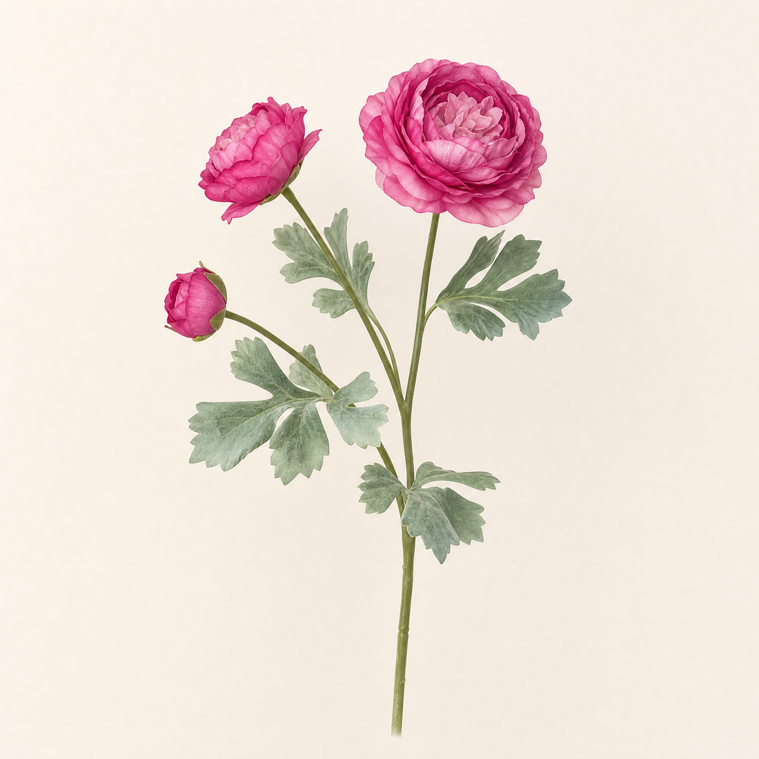 Silk Peony Stem – 3 Head Faux Floral Branch for Home Decor, Vase, Wedding
