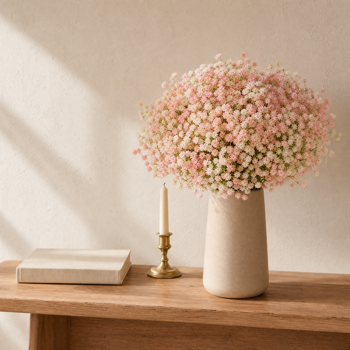 Faux Gypsophila Bouquet – Artificial Baby Breath Flowers for Wedding, Bridal and Home Decor