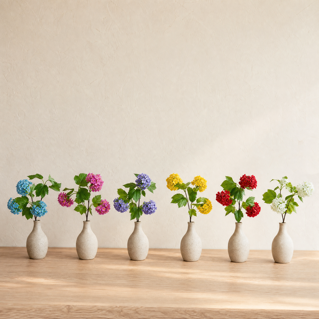 Artificial Hydrangea Stem – Silk -Head Spray for Wedding Table and Home Decor