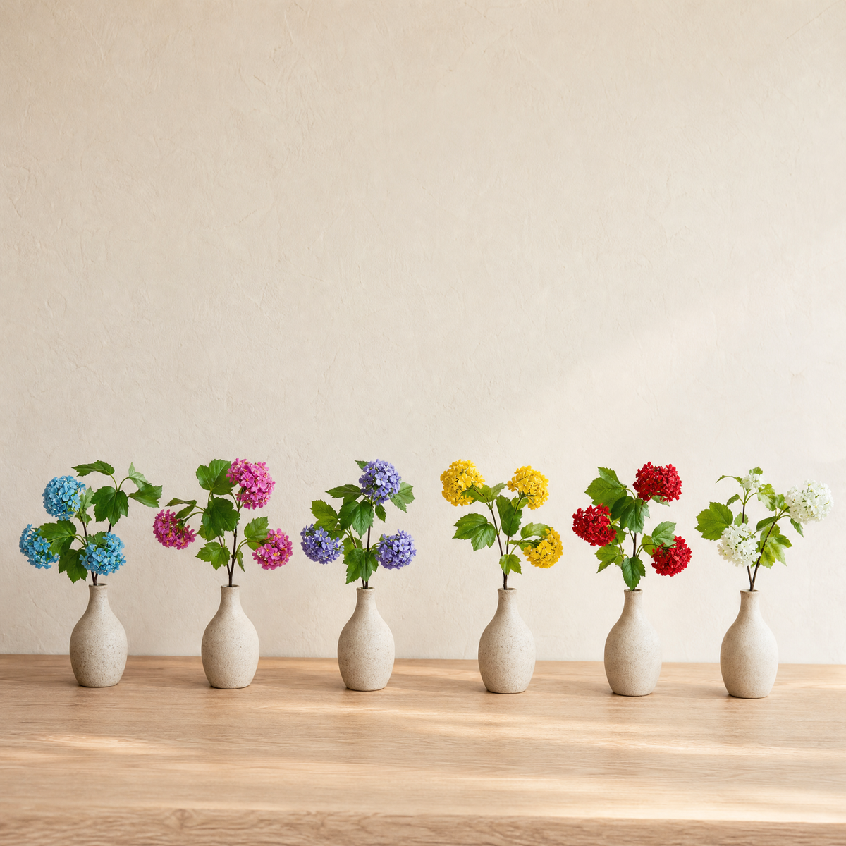 Artificial Hydrangea Stem – Silk -Head Spray for Wedding Table and Home Decor