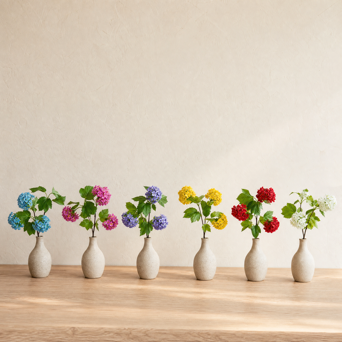 Artificial Hydrangea Stem – Silk -Head Spray for Wedding Table and Home Decor