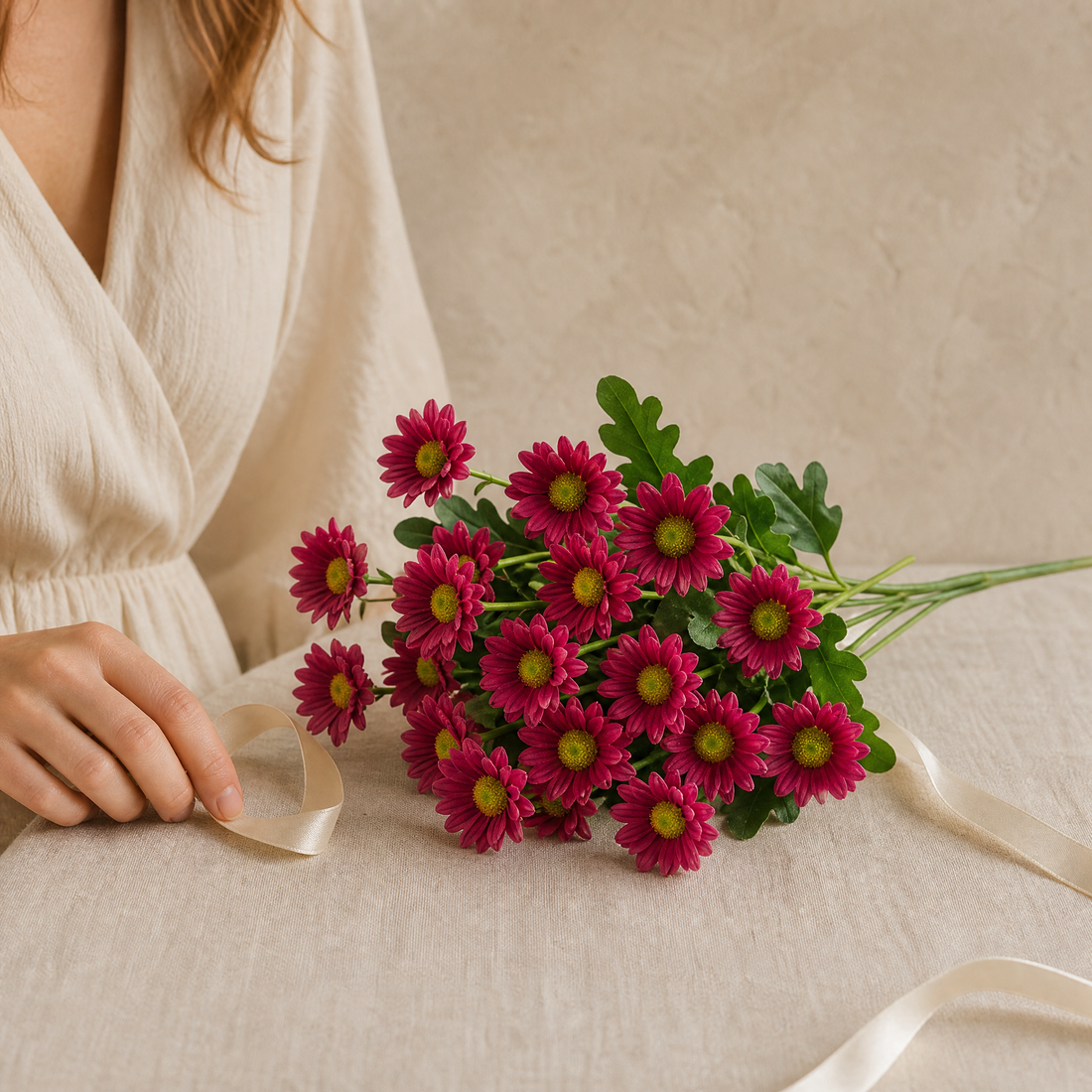 Artificial Daisy Bouquet 21 Stems – Faux Chamomile Flowers Wedding Home Decor DIY