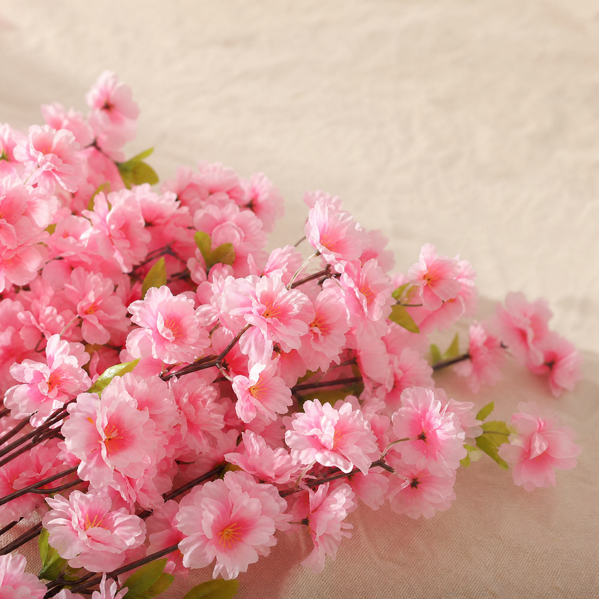 Sakura Artificial Flower Stems – Silk Faux Cherry Blossom Branch Home Decor
