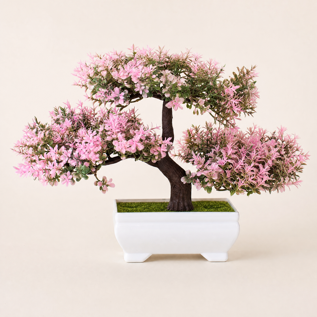 Artificial Bonsai Tree – Faux Flowering Plant Home Office Desk Decor Gift