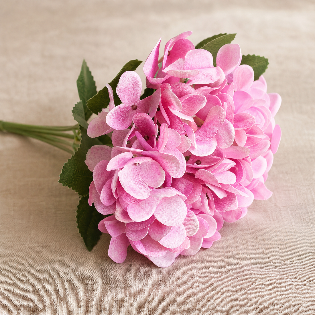 Silk Hydrangea Bouquet – Faux Floral Arrangement for Wedding Home Decor Table