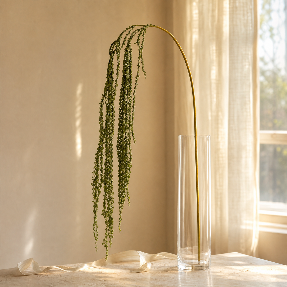 Faux Hanging Amaranthus Stem – Silk Trailing Spray for Wedding Floral Arrangements