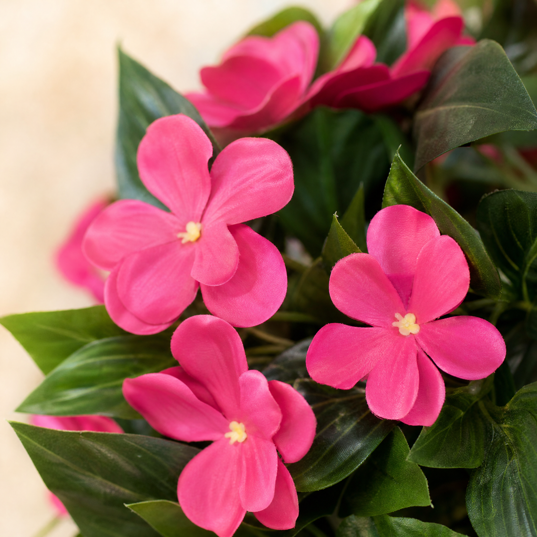 Artificial Impatiens Bouquet – Silk Flower Bush for Wedding Table Home Decor