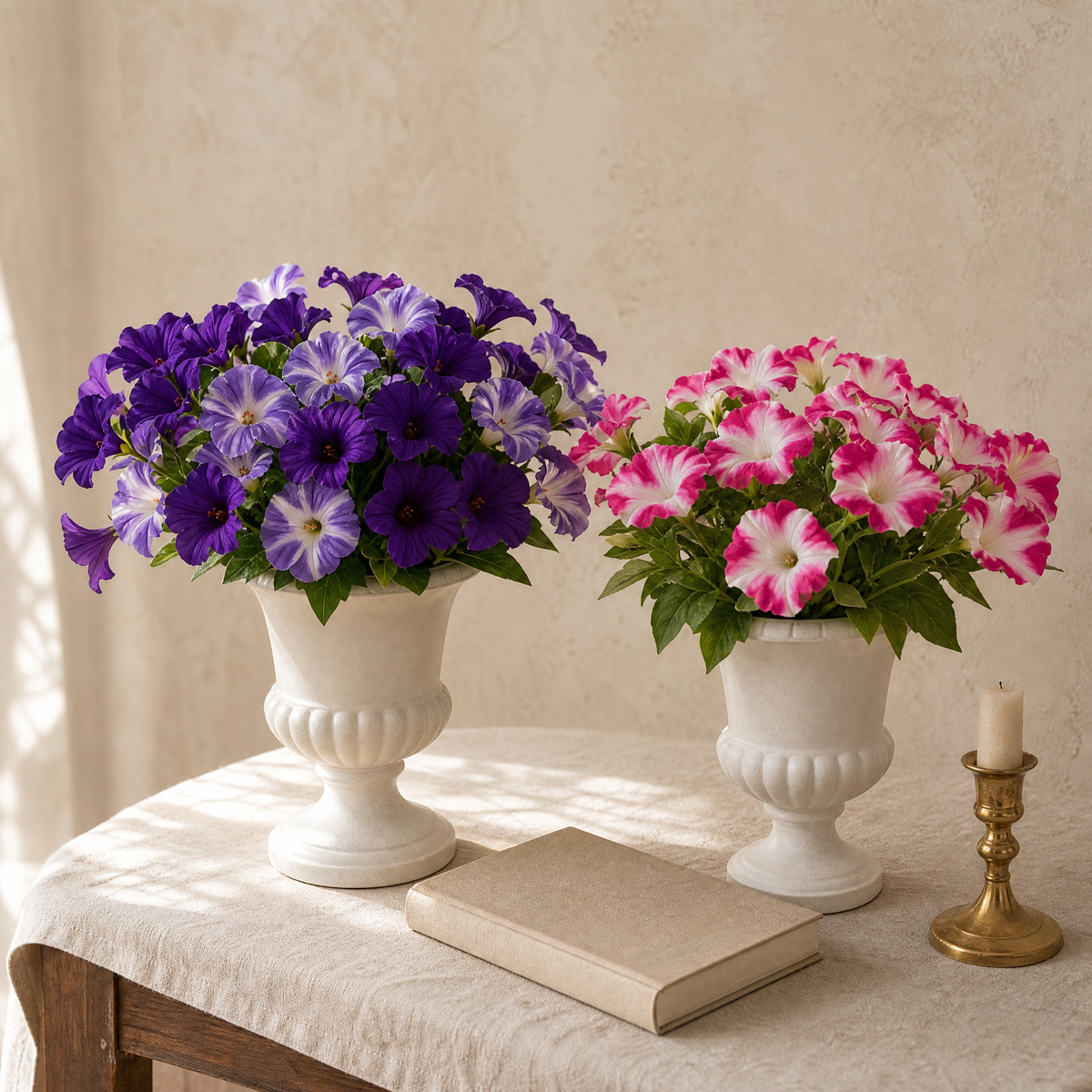 Artificial Petunia Flowers  – Faux Silk Outdoor Garden Balcony Decor